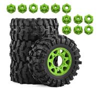 Per Traxxas Per Slash Per Arrma Per Senton Per HSP Per HPI 1/10 Pneumatico 4 Pezzi Camion Percorsi Brevi Con Ruota Esagonale RC Auto RC Ricambi(Green)