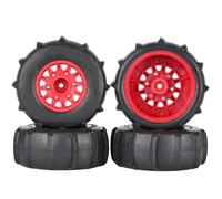 Per Traxxas Per Slash Per ARRMA Per SENTON Per Vkar 1/8 1/10 Short Course Truck Sand Tire Con 12mm 14mm 17mm Ruota Esagonale 4 Pezzi 116mm RC Parti Modifiche RC(Red)
