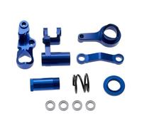 Per Traxxas Per Slash Per Rustler Per Hoss 4X4 Per VXL 1/10 Sterzo In Metallo Leve Squadra Tirante Set Protezione Servo 6845X Ricambi Auto RC Parti Aggiornamento RC(Blue)