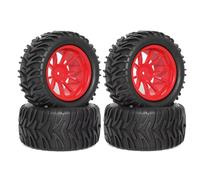 Per Traxxas Per Stampede Per Hoss 2WD 4x4 EPX Pro S30 Per Blackout 1/10 12mm Hex (4 Pezzi) Pneumatici Camion RC Accessori E Aggiornamenti Auto Riparazione Pneumatici Cerchi Rc(Red)