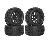 Per Traxxas Per Stampede Per Hoss 2WD 4x4 EPX Pro S30 Per Blackout 1/10 12mm Hex (4 Pezzi) Pneumatici Camion RC Accessori E Aggiornamenti Auto Riparazione Pneumatici Cerchi Rc(Black)