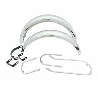 Per Triumph T140 Bonneville Bonnie Cromo Anteriore Mudguard Set + Stay