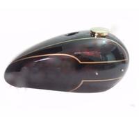 Per Triumph T140 Nero Dipinta Alluminio Gas Serbatoio Con Ottone Tappo Rubinetto