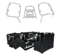 Per TRK502X TRK 502 X 502X Borse Laterali Per Moto Top Case Borsa Sella Alluminio Portapacchi Staffa Acciaio Inossidabile Parte Portapacchi Per Moto(Black,A+B)