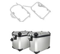 Per TRK502X TRK 502 X 502X Borse Laterali Per Moto Top Case Borsa Sella Alluminio Portapacchi Staffa Acciaio Inossidabile Parte Portapacchi Per Moto(Silver,B)