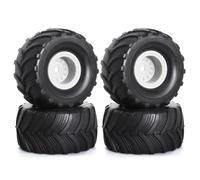 Per TRX4M 1/24 1/18 Per FMS Per FCX24 Per Axial Per SCX24 AX24 4 Pezzi 52mm 1.0" Monster Truck Cerchioni Pneumatici Set RC Crawler Auto Parti Di Aggiornamento RC Ricambi Accessori(Silver)