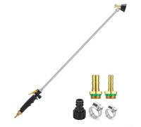 Per tubo da giardino spruzzatore bacchetta in acciaio inox con comoda maniglia di bloccaggio e ugello regolabile (67 cm)