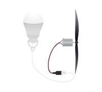 per turbina Eolica DIY con Pala da 18cm e Cavo per turbina | Kit didattico completo, include generatore, pala, cavo USB, lampadina 5W, per ideale per scuole