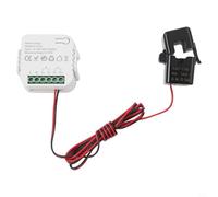 Per Tuya For Smart contatore di energia a 2 canali con morsetto, misura tensione, corrente e frequenza con funzione di allarme per ottimizzazione del carico e analisi della potenza (bianco 1 CT)