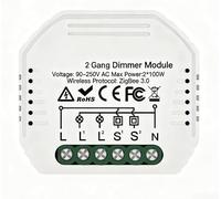 per tuya per zigbee Controllo a 2 vie per modulo relè mini dimmer, per alexa regolatore di luminosità azionato vocale, unità compatta 5,2 x 4,7 cm per aggiornare interruttori tradizionali della luce