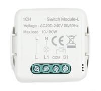 Per Tuya Per ZigBee Modulo Interruttore Luce L 200-240V Ingresso AC Nessun Filo Neutro Richiesto Compatibile con e Assistenti Vocali (1CH)