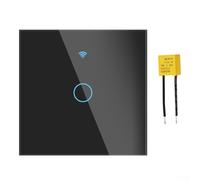 Per Tuya Smart Light Switch 1 Gang Touch Controlled Wall Switch con Condensatore per Single Fire e Neutro Wire Setup Wi-Fi 2.4GHz RF433 (nero)