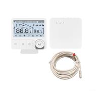 per tuya Smart WiFi Termostato da parete per caldaia, controllo preciso della temperatura, alloggiamento ABS, 10 x 9,7 x 2,3 cm, bianco, facile installazione, controllo remoto tramite app (con sensore