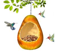 per uccelli | Casa per uccelli a forma di pera in metallo | Stazione di alimentazione per uccelli appesi | Supporto per cibo per arte da giardino all'aperto | Decorazioni da giardino