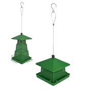 per uccelli da esterno con vassoio quadrato a prova di scoiattoli | Per uccelli da esterno, con supporto a quattro lati, per fringuelli, carbonella, giardino, cortile, veranda, balcone, parco