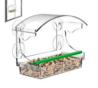 per uccelli da finestra, decorazione da giardino con acrilico trasparente, casetta per uccelli con vassoio estraibile, per giardino, patio, terrazza, balcone, attrazione della vita