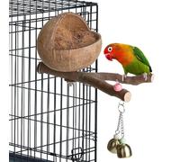 per uccelli in noce di cocco, casetta per uccelli in cocco naturale, nascondiglio per uccelli e parrocchetti, casetta per uccelli , parrocchetti, fringuelli, pappagallini ondulati