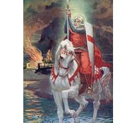 Per un momento Percivale lo vide distinguersi chiaramente come una stella. Da Cavalieri del Graal: Lohengrin Galahad pubblicato 1909. Stampa poster di Ken Welsh (12 x 16)