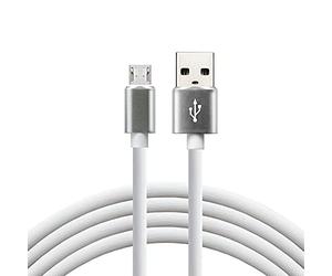 Per una maggiore visualizzazione, il mouse passa attraverso l'immagine via cavo micro USB, cavo in silicone, ricarica rapida fino a 2,4 A, lunghezza 150 cm, colore: bianco, modello: CBS-1.5MW