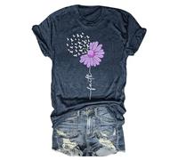 Per una maglietta da donna con supporto consapevole con elastico, Blu marino, XL