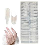per unghie a sandwich, 120 pezzi, riutilizzabili, doppi | Set di 120 stampi a grandezza naturale, design a doppio strato, riutilizzabili, per donne e principianti