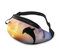 per uomo donna, bellissimo oceano calmo al tramonto con cintura tasca a tracolla regolabile borsa a tracolla borsa a tracolla per viaggi escursionismo ciclismo corsa