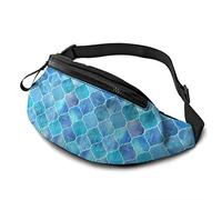 per Uomo Donna, Blu Teal Texture Infinita con Cintura Tasca a Tracolla Regolabile Borsa a Tracolla Borsa sul Petto per Viaggiare Escursionismo Ciclismo Corsa