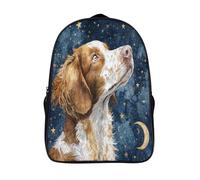 per uomo donna studenti zaino animale tracolla regolabile zaino scuola stampato in 3d 2 scomparto cane che osserva le stelle impermeabile zainetto sport-16,per junior e Adulto campeggio escursionismo
