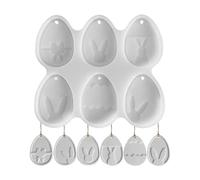 per uova di Pasqua, decorazione per uova di Pasqua con simpatico design a coniglietto, in gesso per colata, uova di Pasqua appendibili, resistenti alle alte temperature