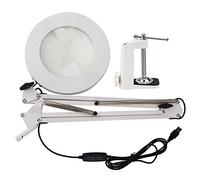 Per USB, per clip sulla lampa ingrandita, per tatuaggio, vetro di ingrandimento 5x pieghevole, lampa a LED, per casa, salone di bellezza (Bianco)