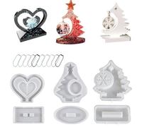 per vacanze - Flexibile telaio in resina in silicone, piastra per alberi cardiaci a fiocchi di neve | Grande set di casting fai -da -te riutilizzabile con base per accessori fatti a mano del Ri