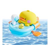 per vasca da bagno, galleggiante a forma di animale e corda per tirare, giocattoli da bagno con spray d'acqua per bambini, per bagno, doccia, piscina, spiaggia, lago e giochi all'aperto in