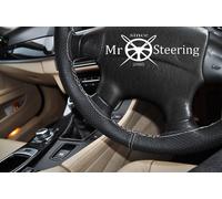Per Vauxhall Omega B Perforata Volante IN Pelle Cover Bianco Doppio Punto