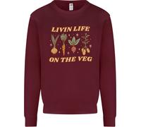 Per Vegani Viventi Life On The Veg Vegetariano Uomo Felpa Maglione