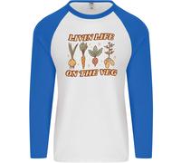Per Vegani Viventi Life On The Veg Vegetariano Uomo L/S Baseball T-Shirt