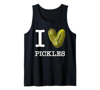 per Veri Amanti dei sottaceti: I Love Pickles - Testo Bianco Canotta