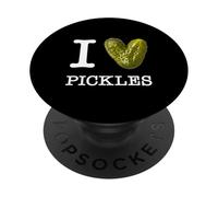 Per veri amanti dei sottaceti: I Love Pickles - testo bianco PopSockets PopGrip Adesivo