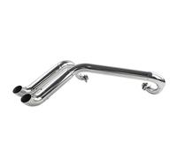 Per Virago 250 V Star Per XV125 Per V-Star Per XV250 Per XV 125 Dragstar Moto Slash Cut Di Scarico Completo Silenziatore Doppio Moto Tubo Scarico(Chrome)