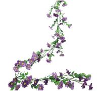 per vite Floreale Seta Margherita per Decorazione Muri per(Purple) | Design realistico, vivaci, aspetto naturale, per ideale per soggiorno, durata nel tempo