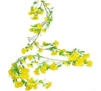 per vite Floreale Seta Margherita per Decorazione Muri per(Yellow) | Design realistico, vivaci, aspetto naturale, per ideale per soggiorno, durata nel tempo