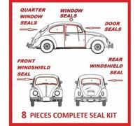 Per Volkswagen VW BUG Maggiolino 1965 - 1971 Kit Completo Guarnizioni Finestr...