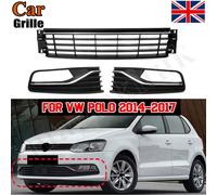 Per Volkswagen Vw Polo 2014 2015 2016 2017 Paraurti Anteriore Inferiore Griglia Centrale con Nebbia Griglia Mesh Fendinebbia Griglia di Sfiato Copertura 3pcs set