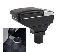 Per Volkswagen VW Up 2009-2017 Braccioli portaoggetti centrali con porta bicchieri e posacenere nori (nero con tratto rosso)