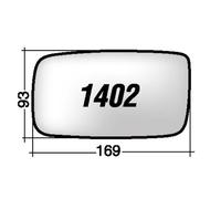 Per Volvo 740 fino al 1992 Vetro di Ricambio Dx per Specchio Retrovisore 169x93