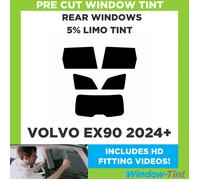 Per Volvo EX90 2024 + Pre Taglio Pellicola Finestrini Post. 5% Limousine Nero
