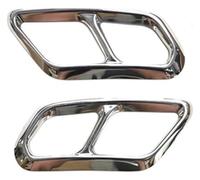 Per Volvo Per XC40 2018-2024 Tubo Di Scarico Posteriore Nero Copertura Modificata Cornice Tubi punta di scarico coda tubo di(Silver)