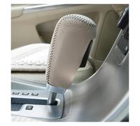 Per Volvo Per XC60 2009-2012 Nero Vera Pelle Cucita A Mano Pomello Del Cambio Per Auto Coperture Collari Cambio Automatico Tappo Copri Pomello Leva Cambio(Beige beige thread)