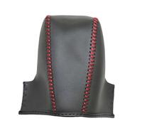 Per Volvo Per XC60 2009-2012 Nero Vera Pelle Cucita A Mano Pomello Del Cambio Per Auto Coperture Collari Cambio Automatico Tappo Copri Pomello Leva Cambio(Red thread)