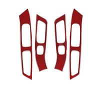 Per Volvo Per Xc60 Per V60 2010 2011 2012-2017 Per S60 2010 2011-2018 Pannello Di Copertura Del Pulsante Di Alzacristalli Auto Fibra Carbonio Strisce Decorative Auto Aria Condizionata(Red Carbon Fiber