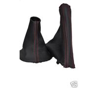 Per Volvo V50 Ghetta Della Marcia Freno a Mano 04-08 Cuciture Rosse Made IN UK